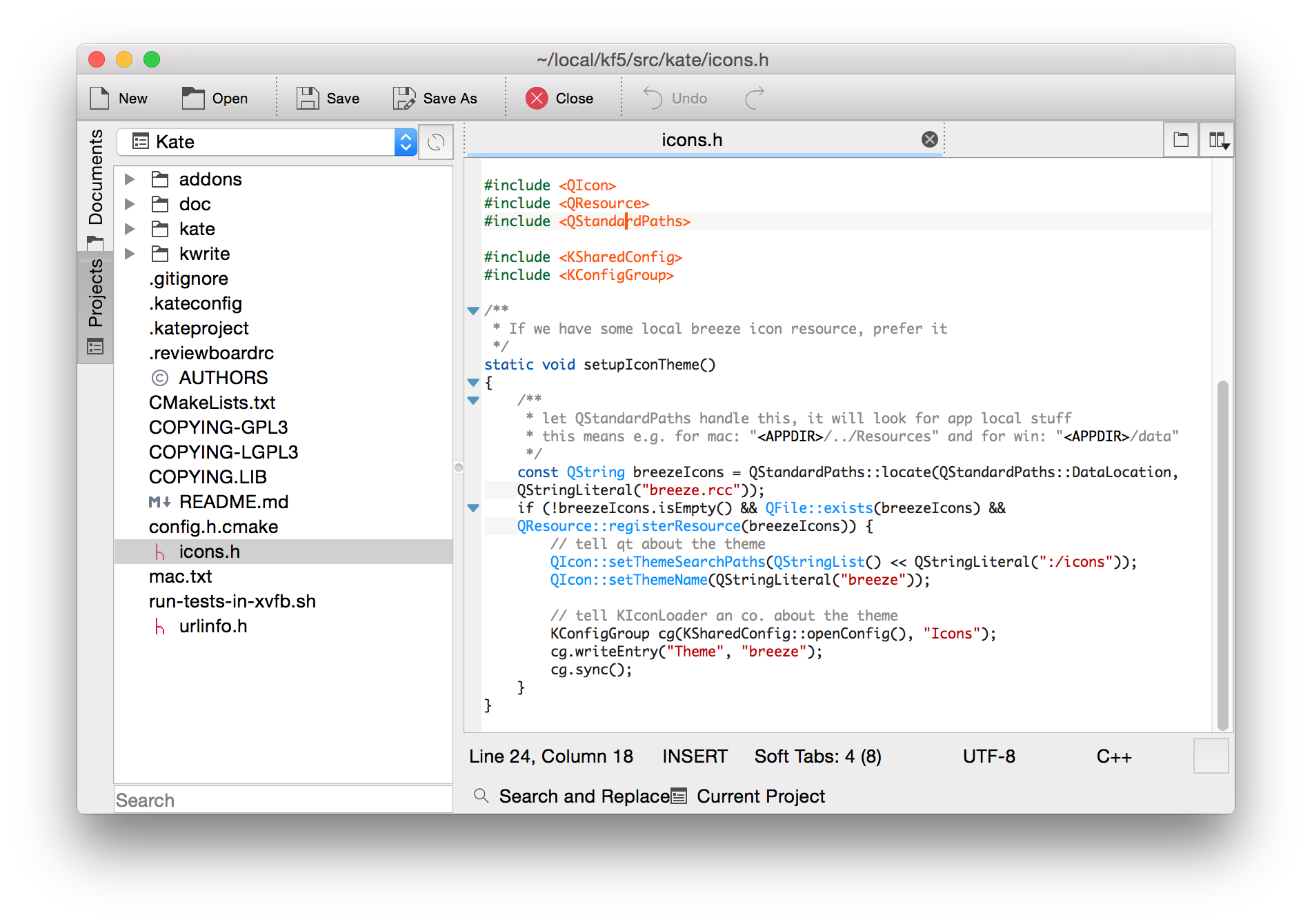kate for mac text editor